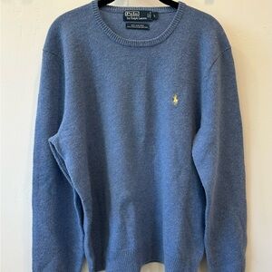 Ralph Lauren Men's Classic Blue Crewneck Sweater